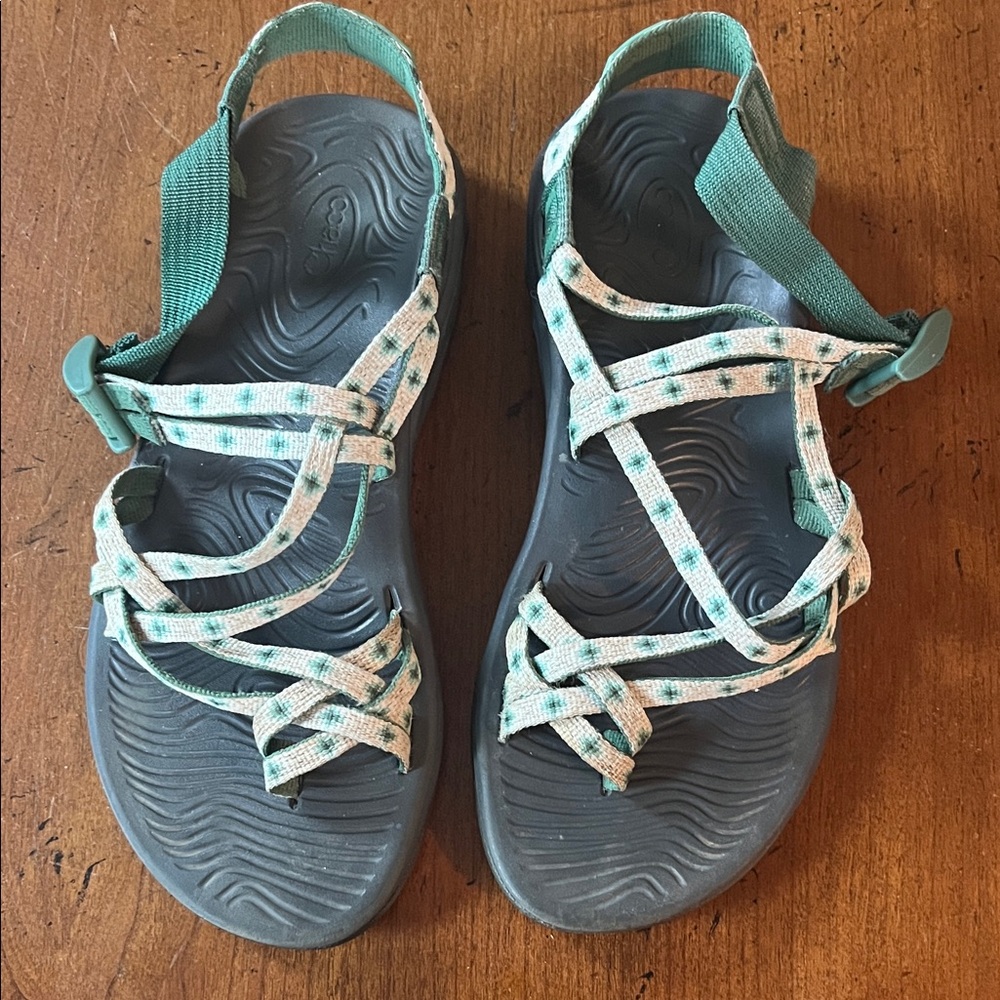 Chaco Green and Gray Sandals